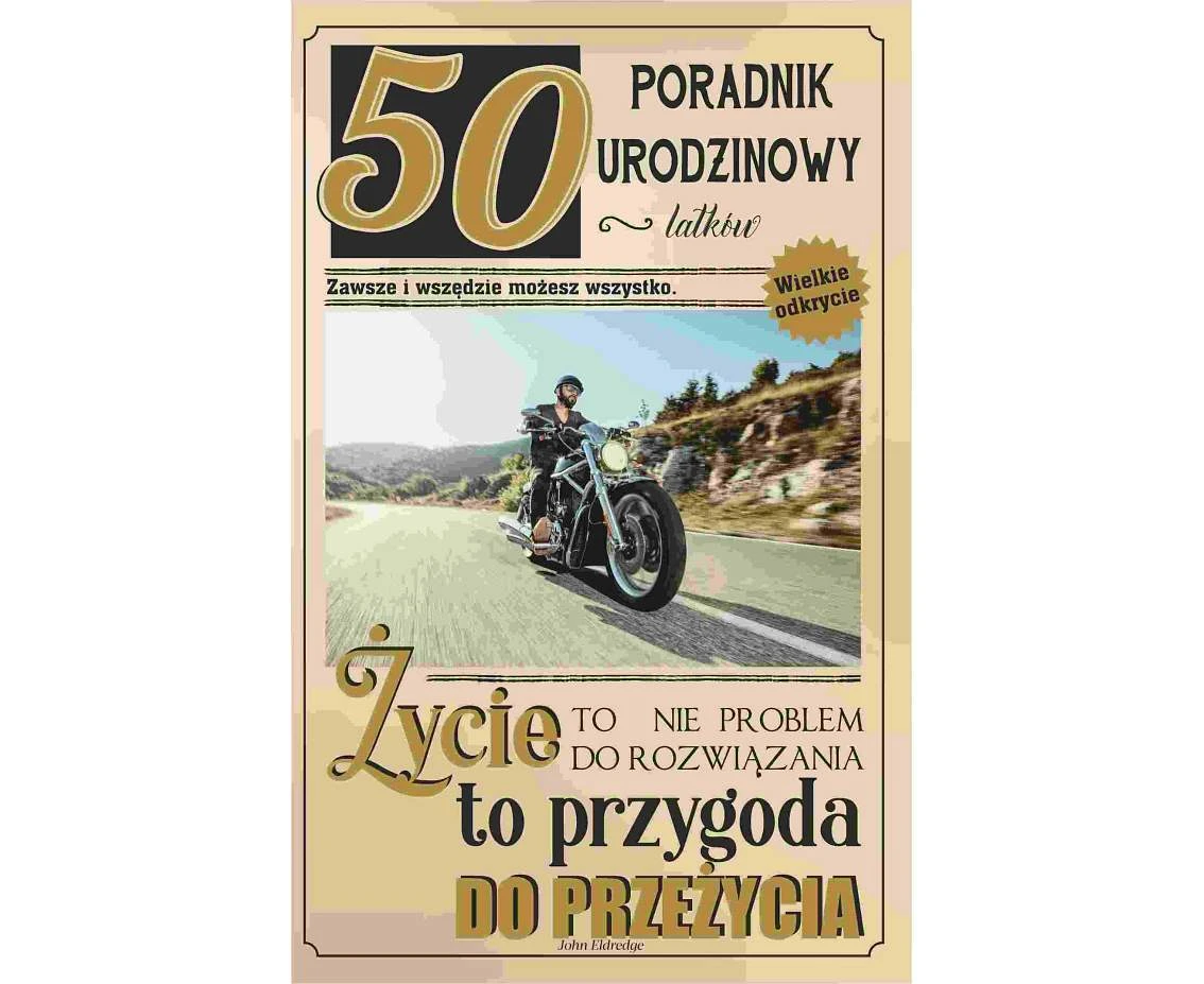 50th Birthday Card, Motorcyclist, 13x20,5 cm